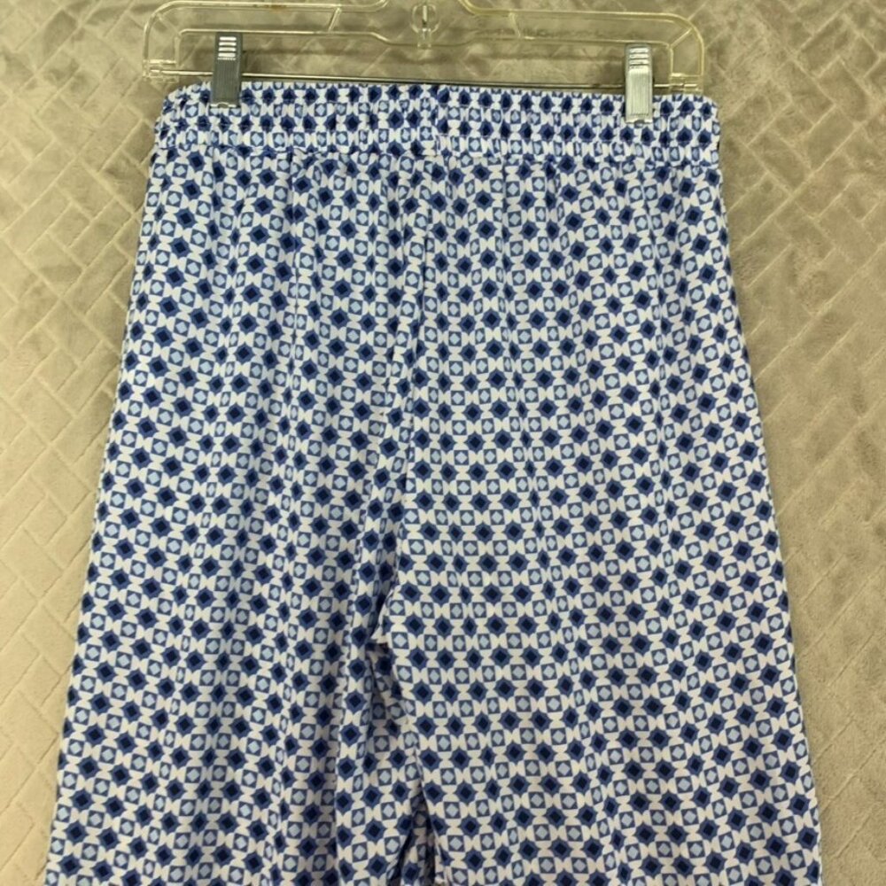 Singlethread Pants Womens Sp Blue Geometric Baggy Straight Leg Boho Coastal - Picture 10 of 14